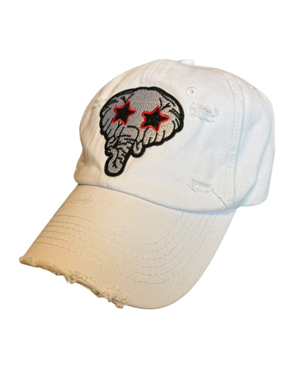 Alabama Crimson Tide Custom Big Al White Distressed Adjustable Hat
